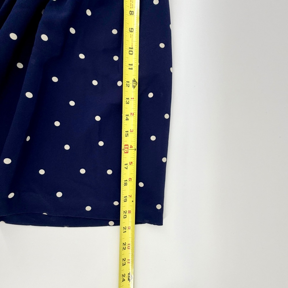 J. Crew Navy Polka Dot Pleated‎ Midi Skirt Size 4 - Picture 6 of 6